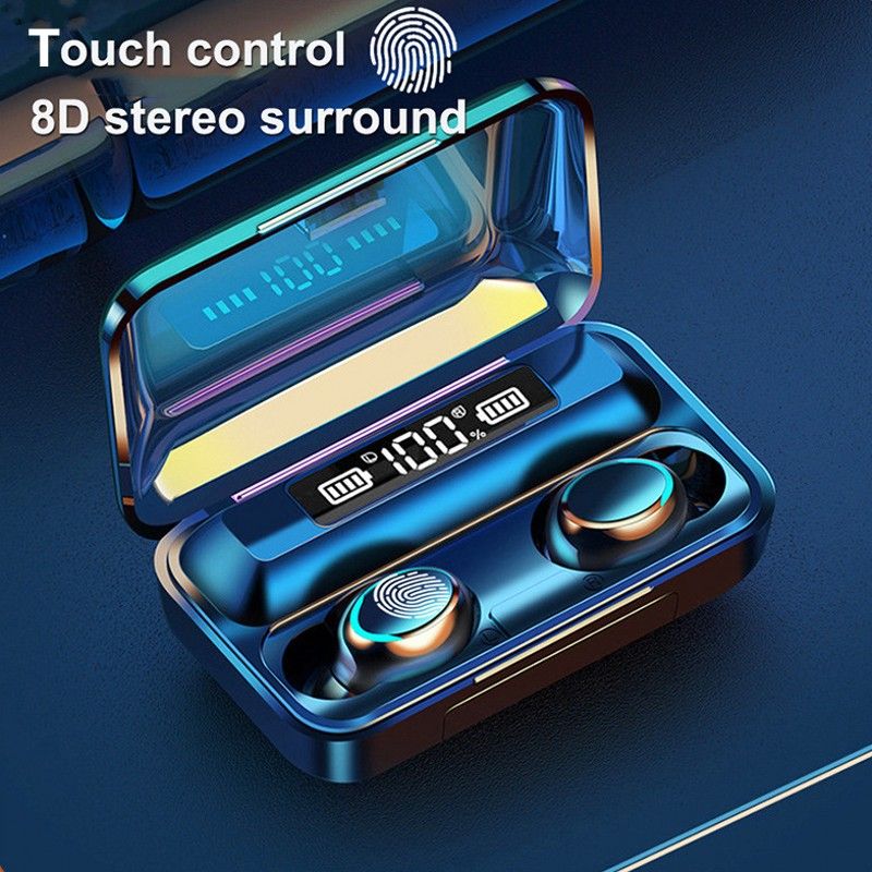 Highest Quality - F9-5 Bluetooth Earphones Wireless Headsets Stereo Earbuds In-Ear Touch Control