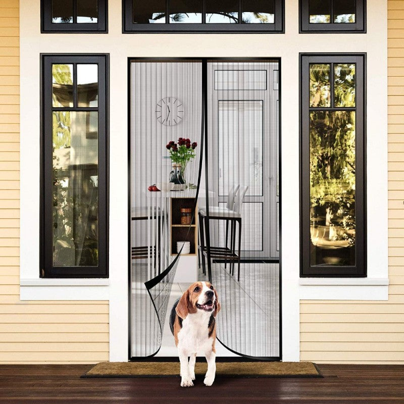 Magic Mesh Deluxe- Hands Free Magnetic Screen Door, Mesh Curtain Keeps Bugs Out