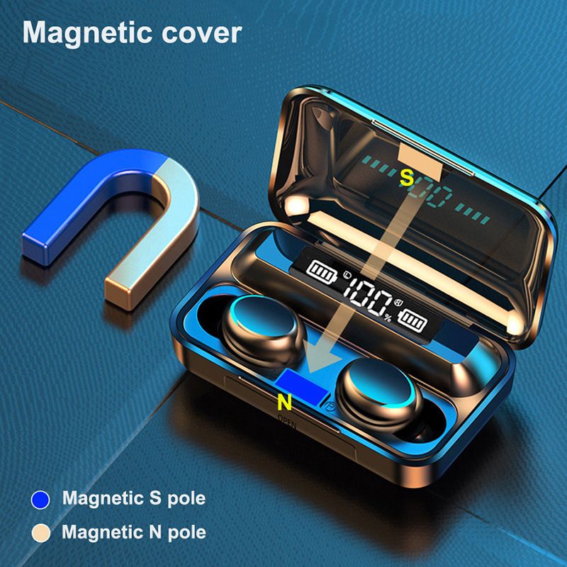 Highest Quality - F9-5 Bluetooth Earphones Wireless Headsets Stereo Earbuds In-Ear Touch Control