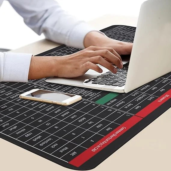 Shortcut Keyboard Mat (30x80cm) – Extended Computer Mouse Pad with Office Software Shortcuts Pattern for Gamers, Office, and Home