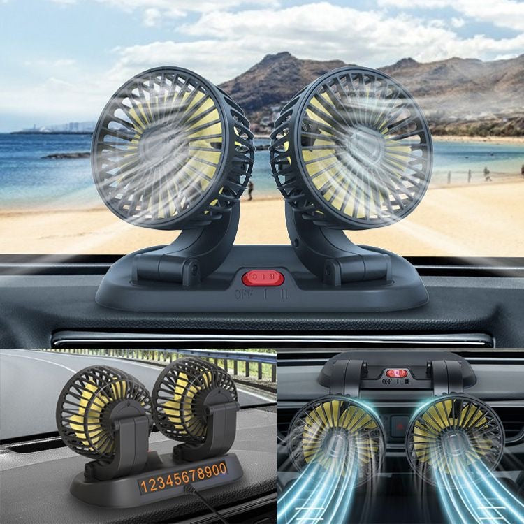 Multipurpose Double-Headed USB Vehicle Fan