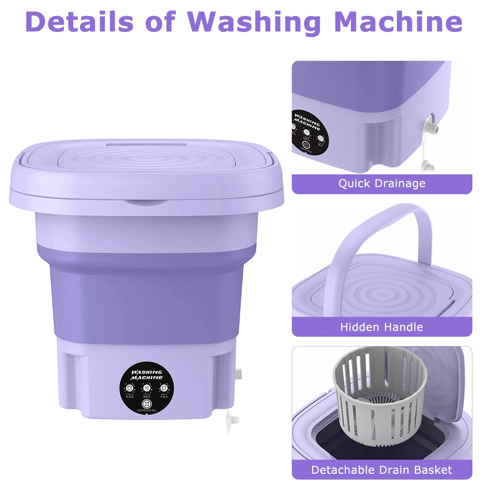 Foldable Electric Mini Washing Machine With Dryer Option (Box Packing)