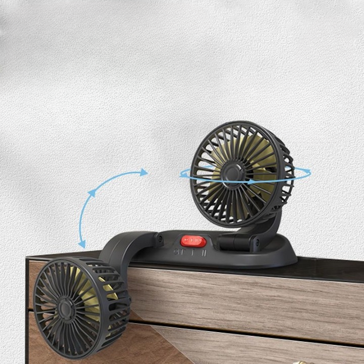Multipurpose Double-Headed USB Vehicle Fan