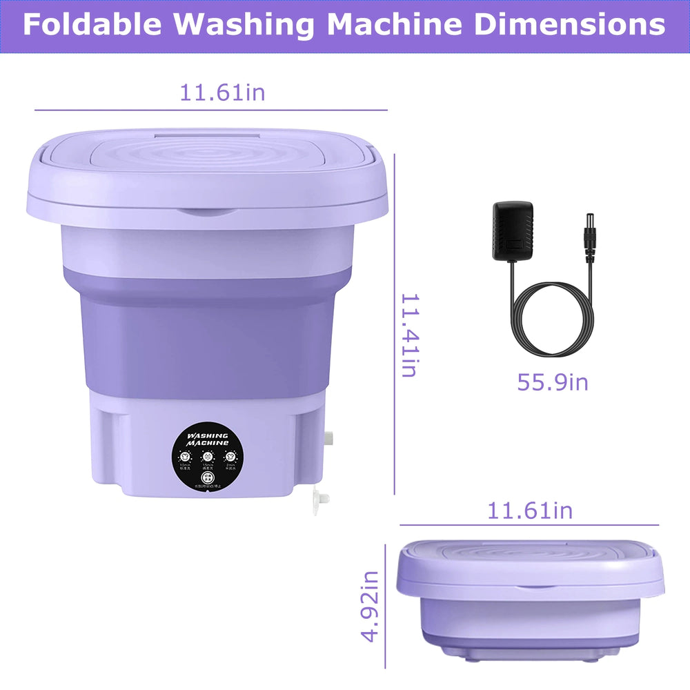 Foldable Electric Mini Washing Machine With Dryer Option (Box Packing)