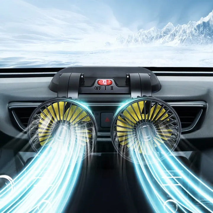 Multipurpose Double-Headed USB Vehicle Fan