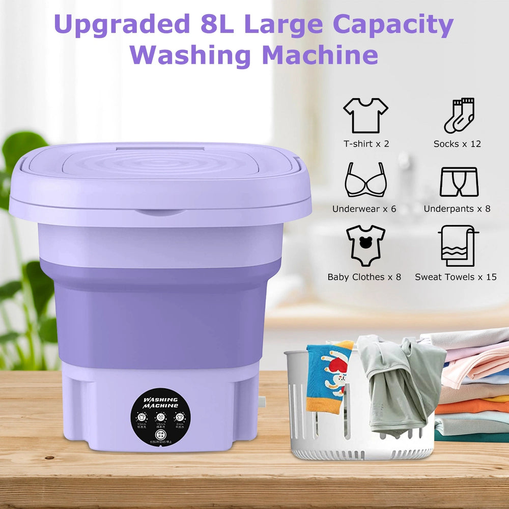 Foldable Electric Mini Washing Machine With Dryer Option (Box Packing)