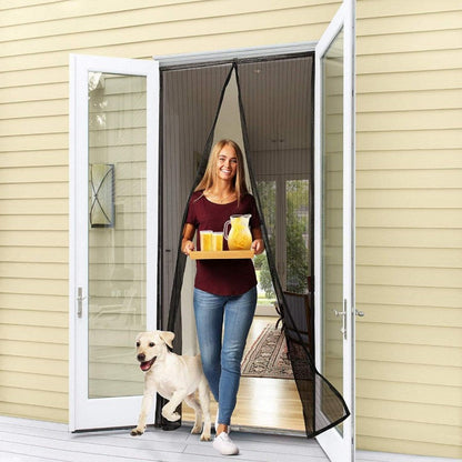Magic Mesh Deluxe- Hands Free Magnetic Screen Door, Mesh Curtain Keeps Bugs Out