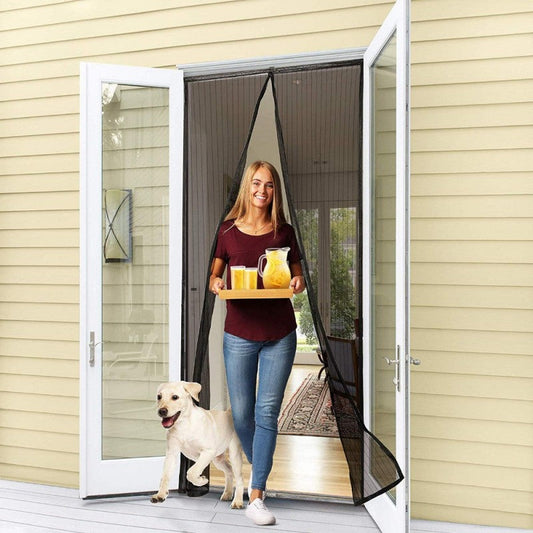 Magic Mesh Deluxe- Hands Free Magnetic Screen Door, Mesh Curtain Keeps Bugs Out