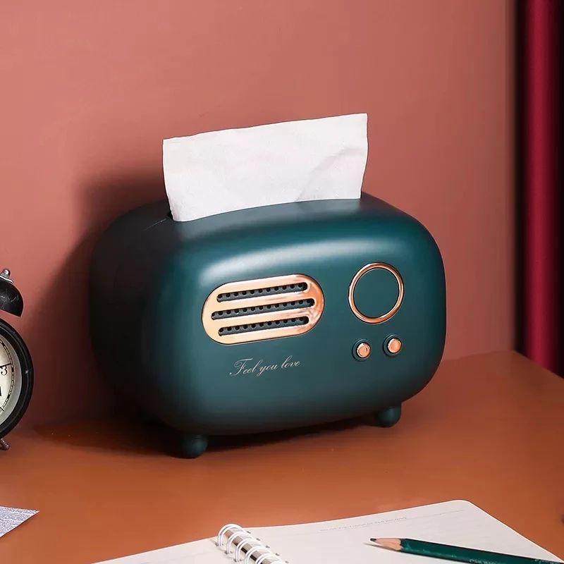 Radio shape tissue box - Metal