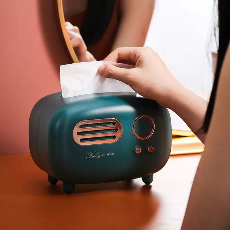 Radio shape tissue box - Metal