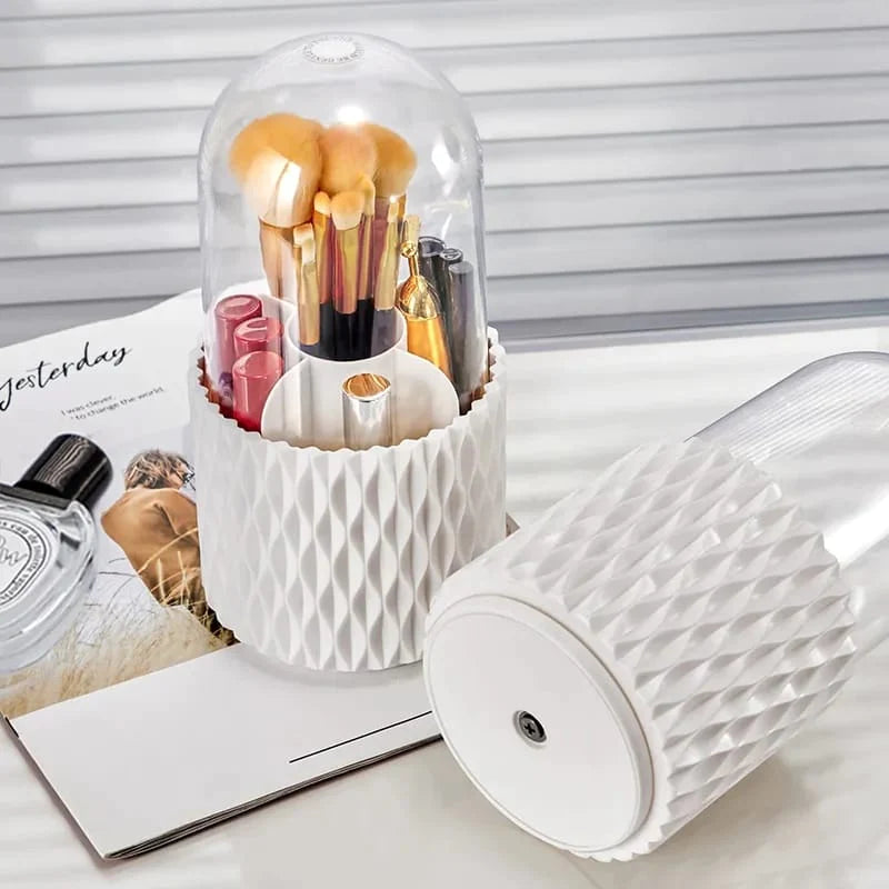 Sleek 360° Spinning Makeup Brush Holder