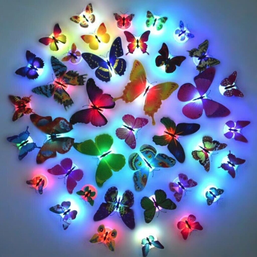 Pack of 5 - colorful butterfly LED night lights - wall night lamps