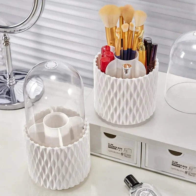 Sleek 360° Spinning Makeup Brush Holder