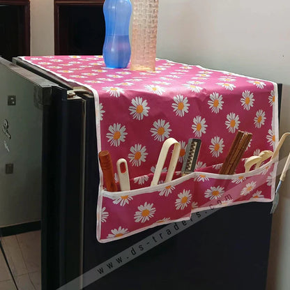 Fridge Cover Oil-proof With 6 Pockets Organizer