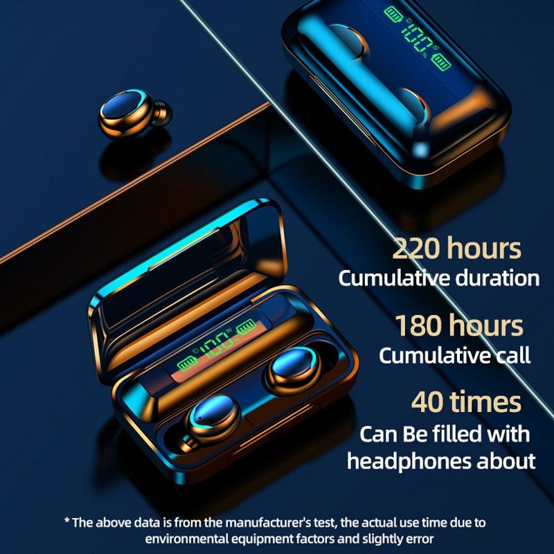 Highest Quality - F9-5 Bluetooth Earphones Wireless Headsets Stereo Earbuds In-Ear Touch Control