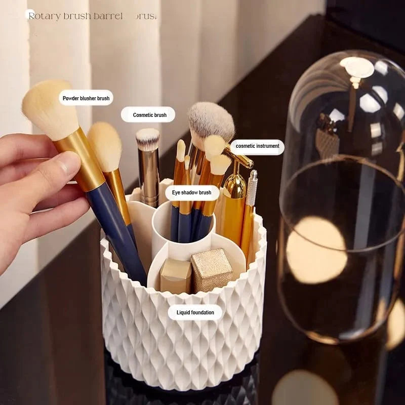 Sleek 360° Spinning Makeup Brush Holder