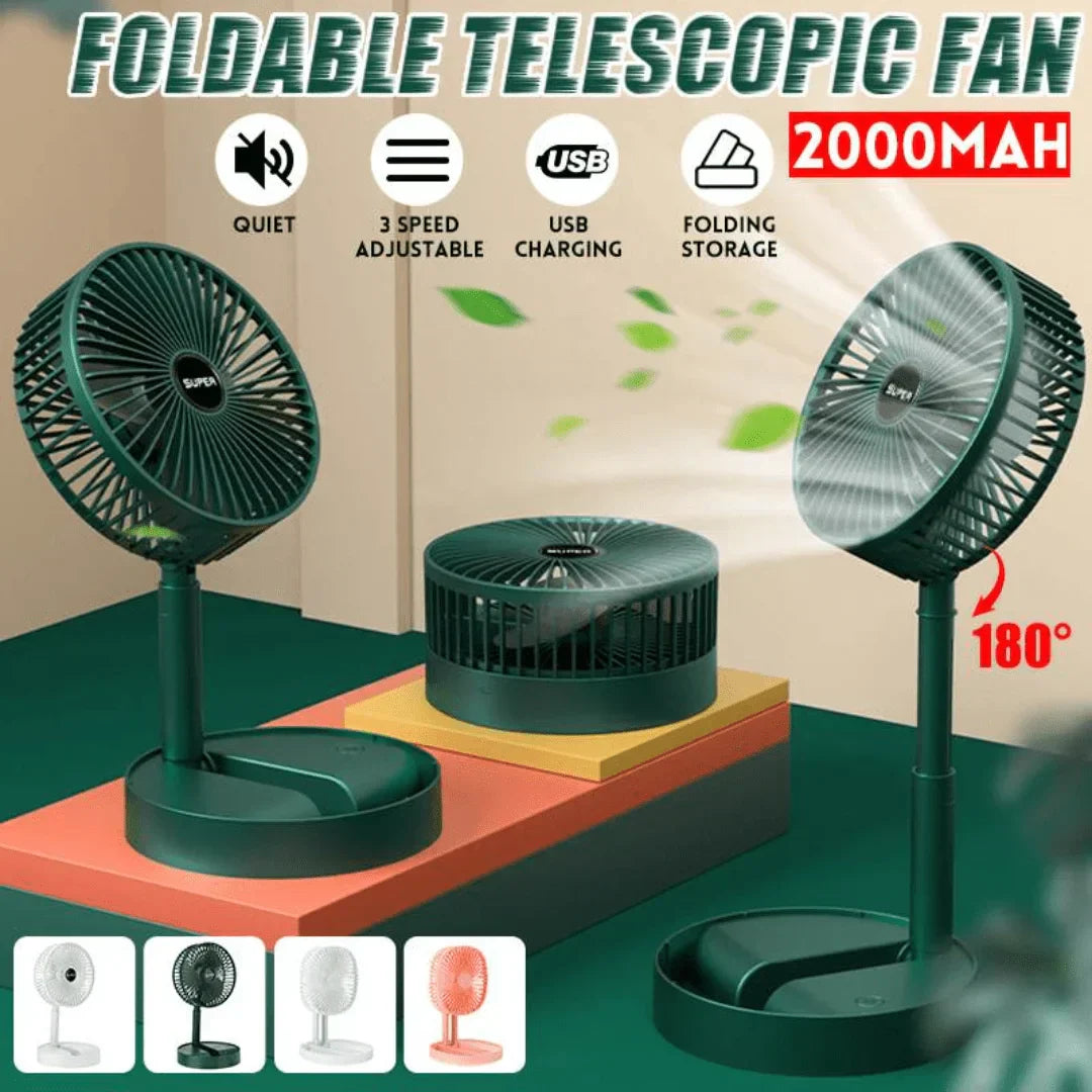 Telescopic Foldable Table Fan - Rechargeable (06 Months Warranty)