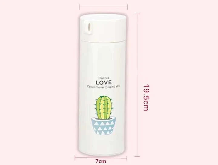 Plant Design Glass Water Bottle (450 ML)