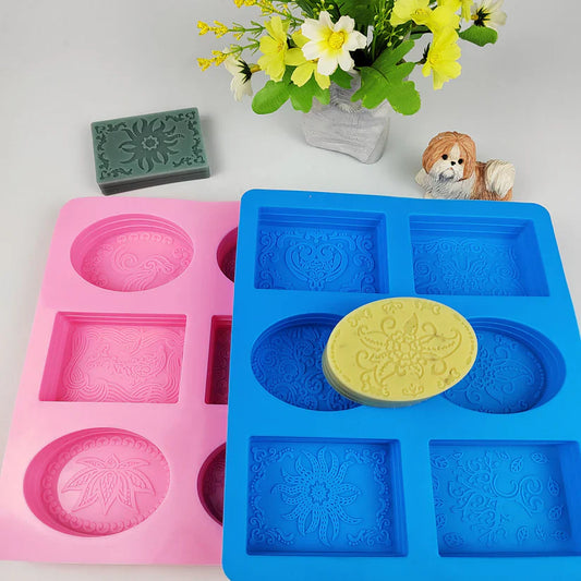 6 Pattern Silicone Soap Mold - Random Design