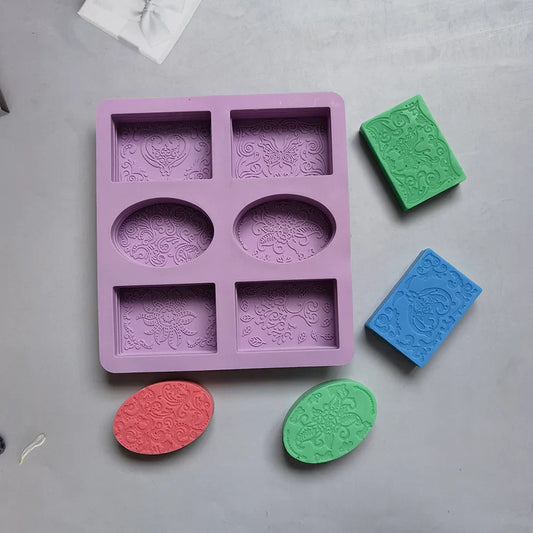 6 Pattern Silicone Soap Mold - Random Design