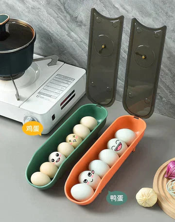 Auto rolling egg storage box