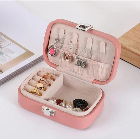 Mini Portable Leather Jewellery Box