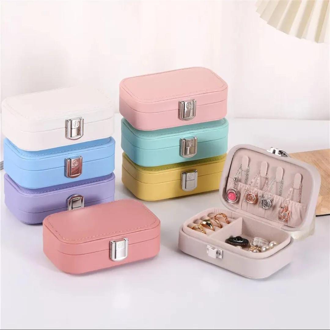 Mini Portable Leather Jewellery Box