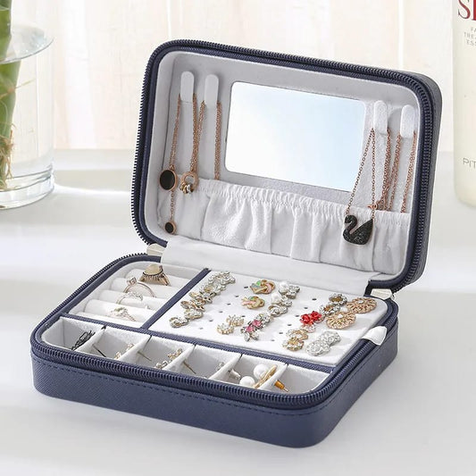 Large Size - Portable Leather jewelry organizer