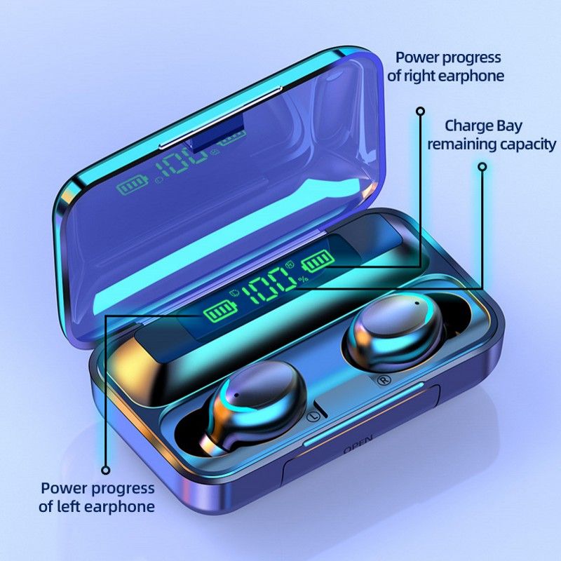 Highest Quality - F9-5 Bluetooth Earphones Wireless Headsets Stereo Earbuds In-Ear Touch Control