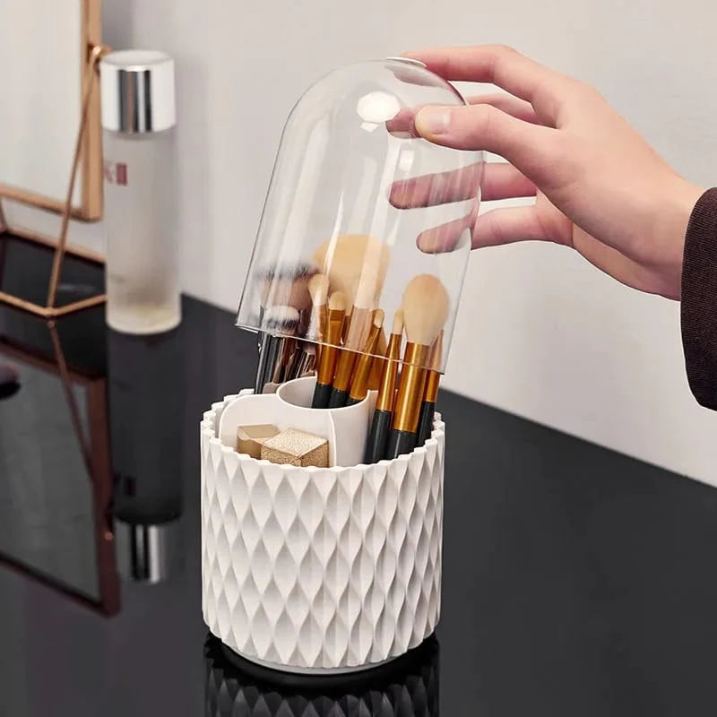 Sleek 360° Spinning Makeup Brush Holder