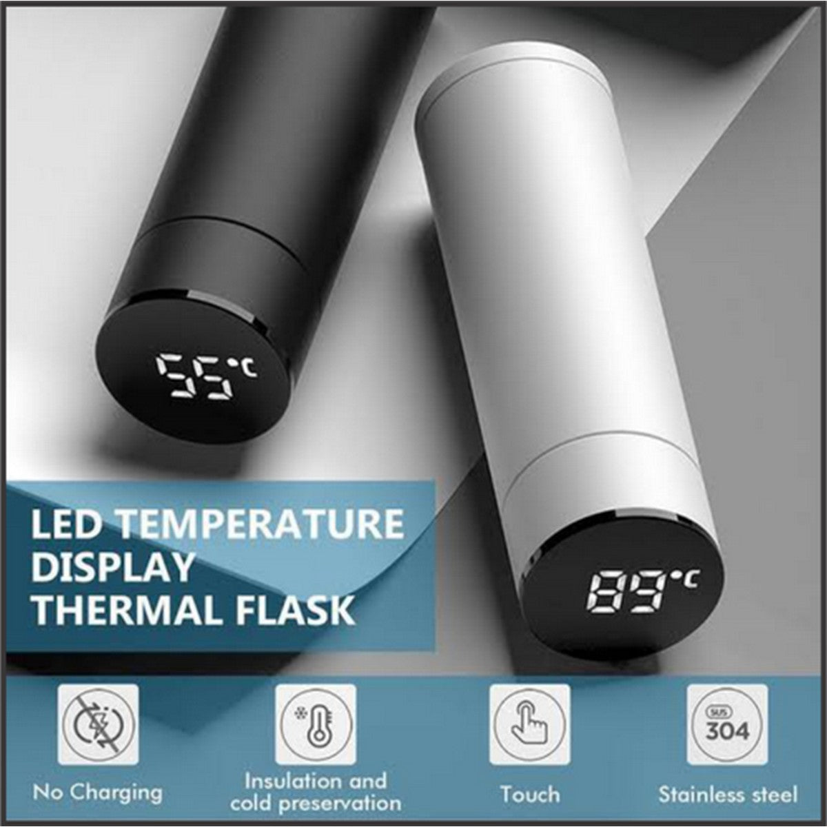 Temperature Display Thermos Water Bottle