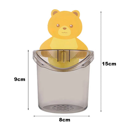 Wall Mounted Cute Bear Shape Toothbrush Holder