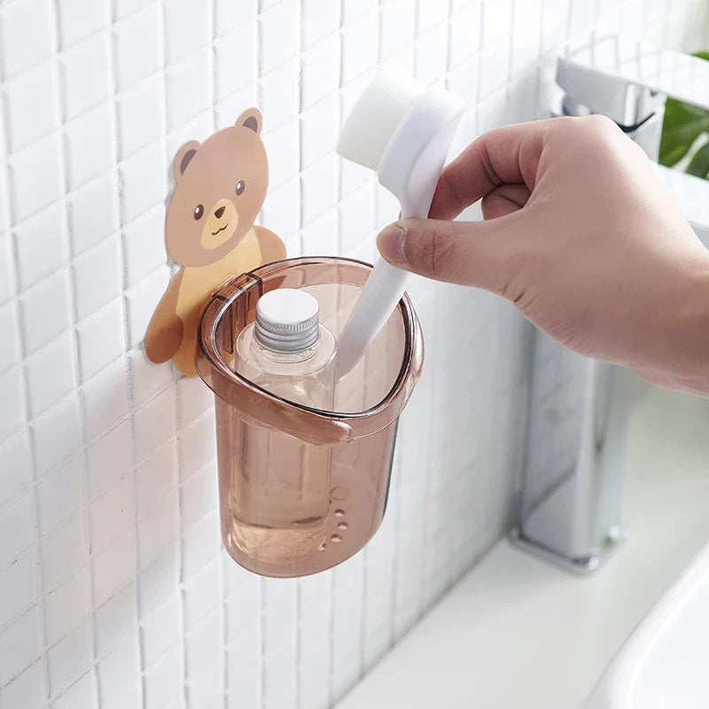 Wall Mounted Cute Bear Shape Toothbrush Holder