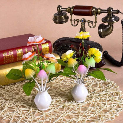 Large Size - LED Night Light With Sensor Plug-in Auto Switch Rose Flower Mushroom Night Lamp Wall Light