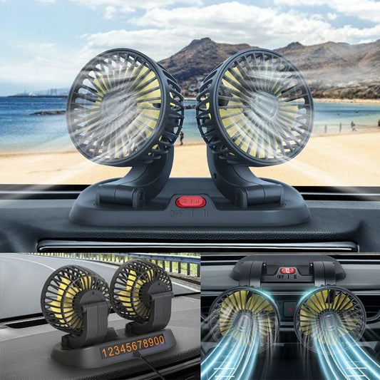 Multipurpose Double-Headed USB Vehicle Fan