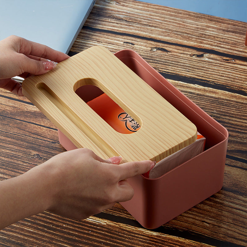 Tissue Box Holder With Phone Stand Slot Design