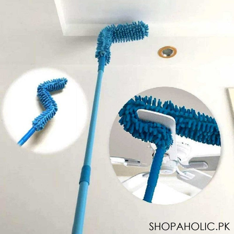 Flexible Microfiber Fan Duster with Long Rod Handle