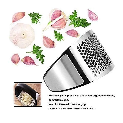 Garlic Press Metal Crusher Stainless Steel - Large Size