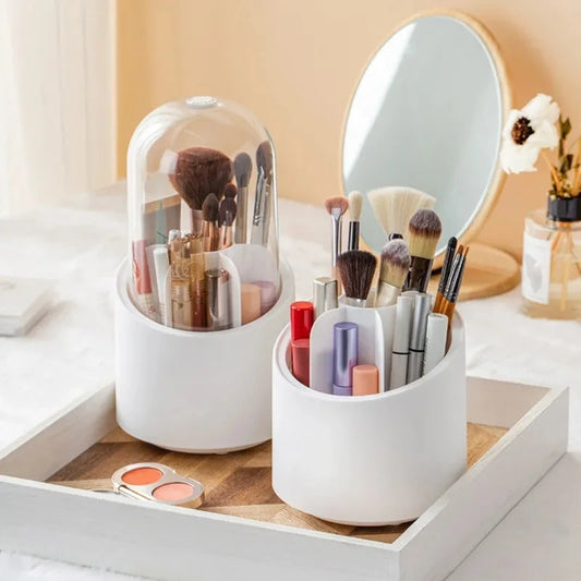 360° Degree rotating makeup brush organizer