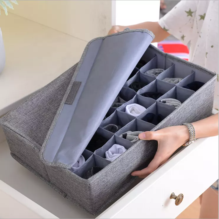 Underwear Socks Storage Organizer With Foldable Closet Drawer Divider.