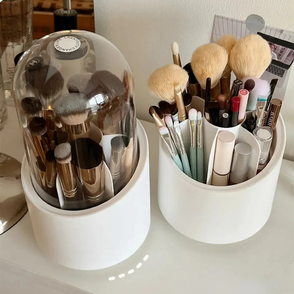 360° Degree rotating makeup brush organizer