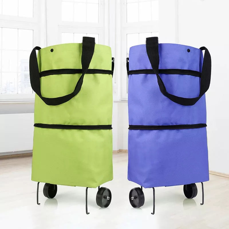 Folding & Portable Shopping Pull Cart Trolley Bag