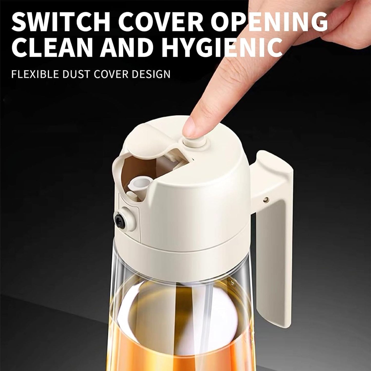 2 In 1 Oil Spray Glass Jug - 450ML