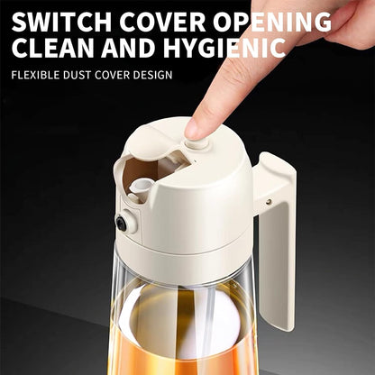 2 In 1 Oil Spray Glass Jug - 450ML