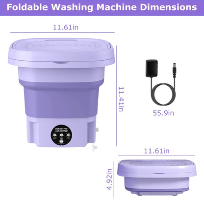 Foldable Electric Mini Washing Machine With Dryer Option (Box Packing)