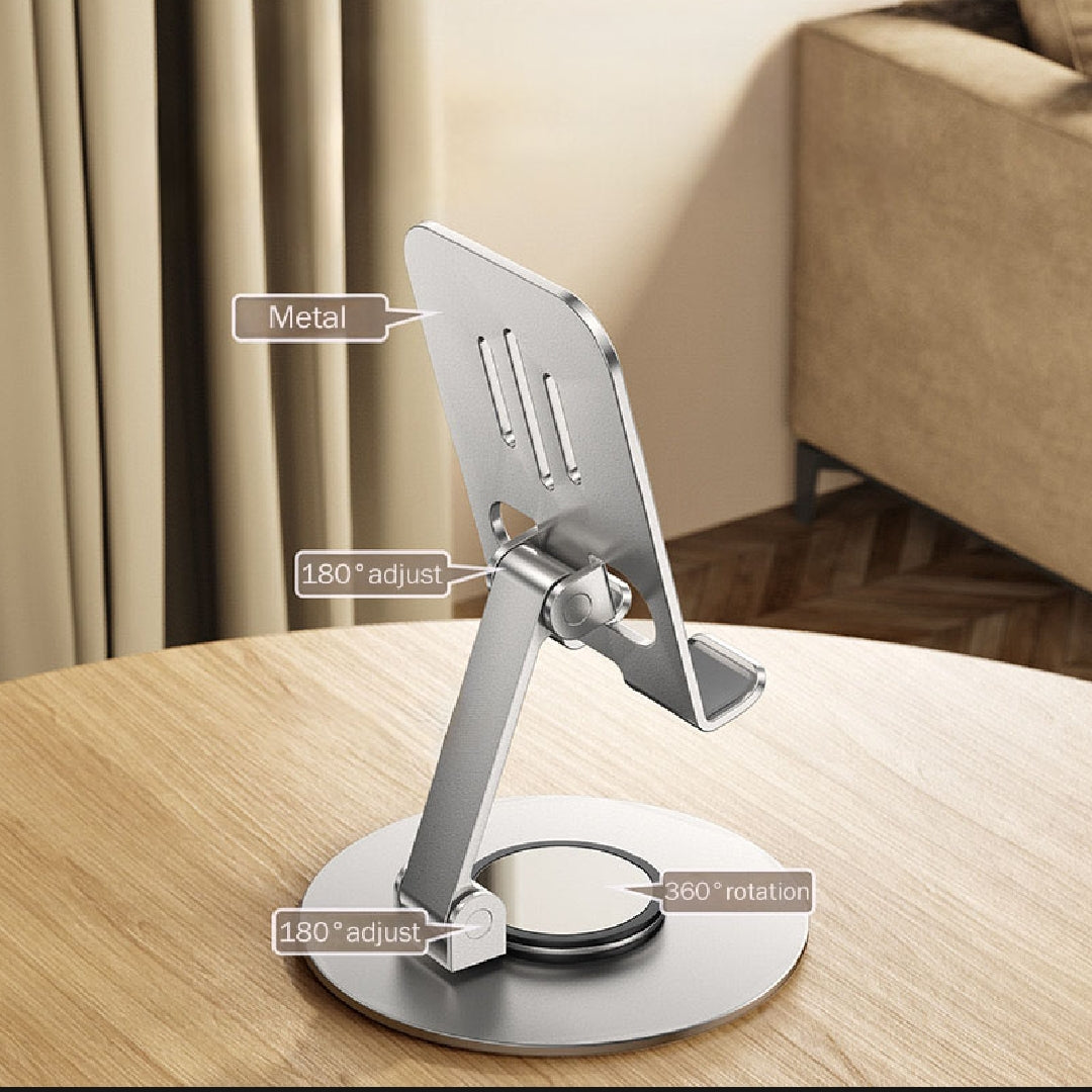 360° Degree Rotating Table Mobile Phone Stand - Metal