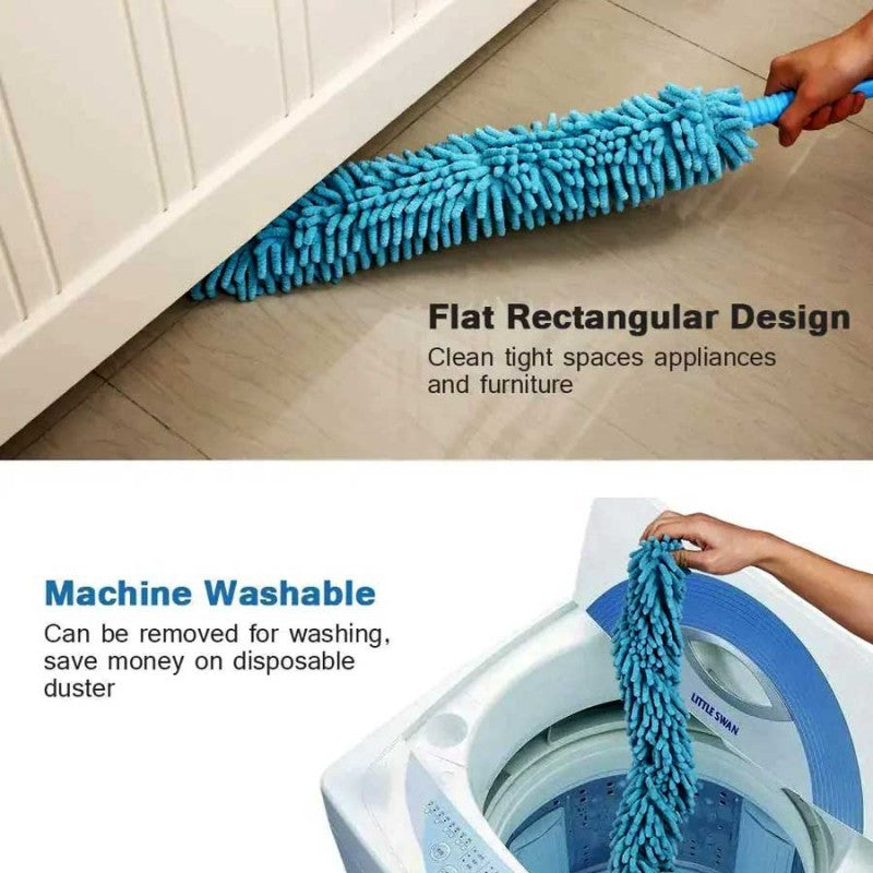 Flexible Microfiber Fan Duster with Long Rod Handle