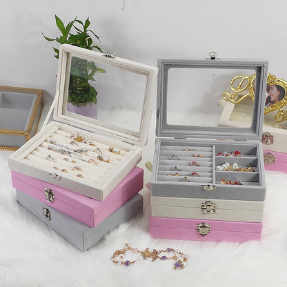 Multi Grid Velvet Jewelry Box
