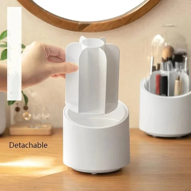 360° Degree rotating makeup brush organizer