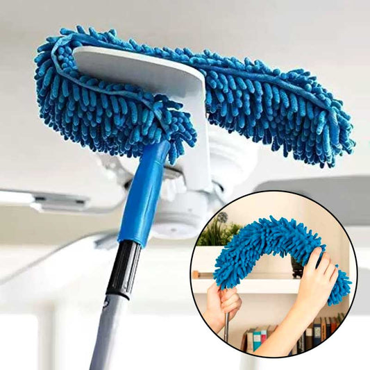 Flexible Microfiber Fan Duster with Long Rod Handle